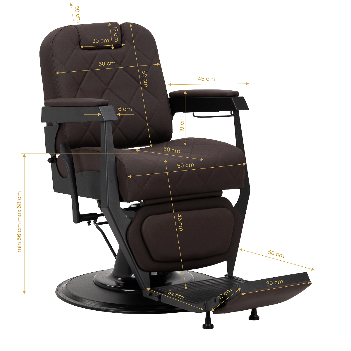 Barberarstol Gabbiano Bruno brun / svart