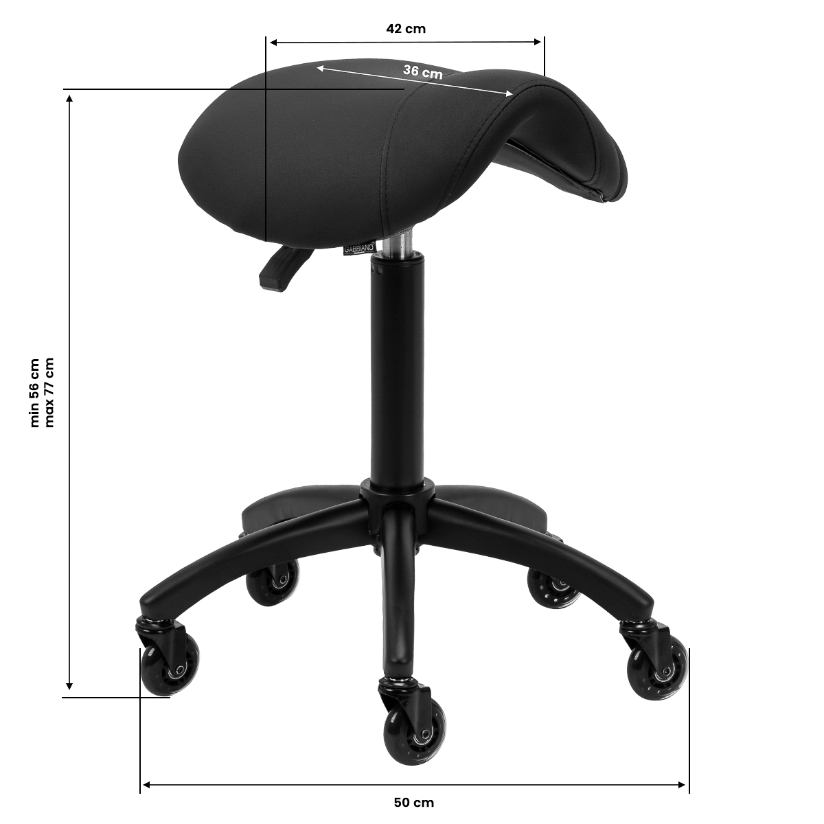 Sadelstol Gabbiano D032 hög svart