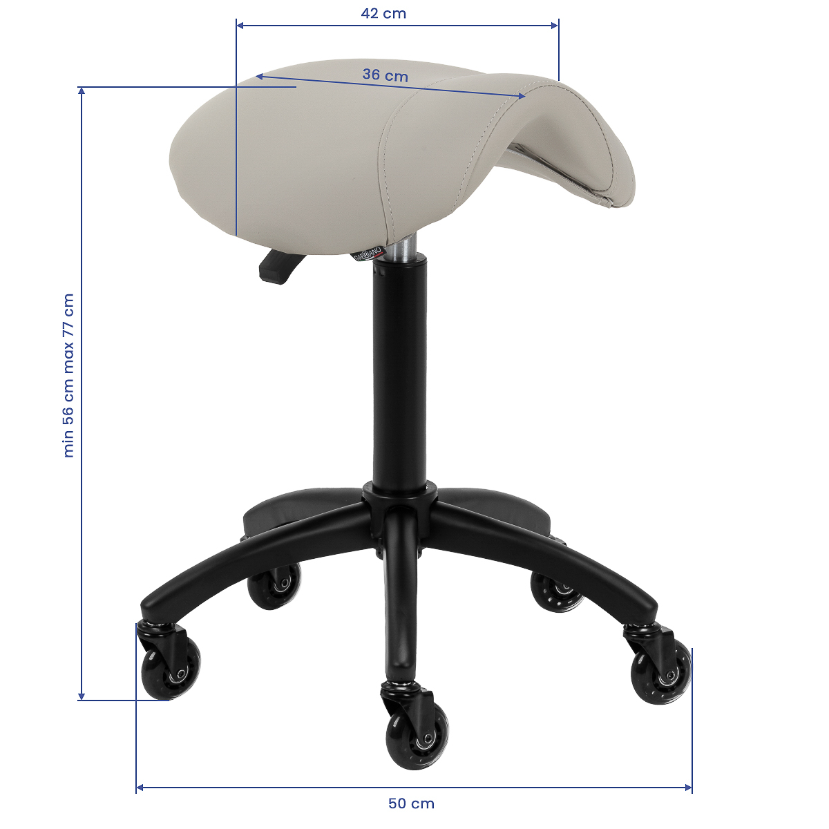 Sadelstol Gabbiano D032 hög gråbeige