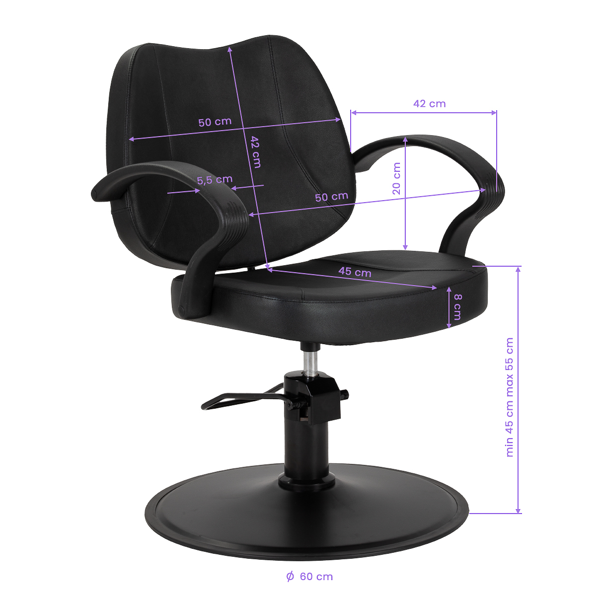 Frisörstol Hair System A055B svart