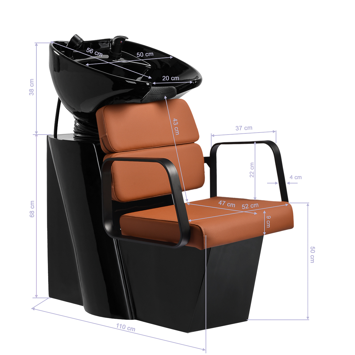 Schamponeringsstol GABBIANO PORTO orange / svart