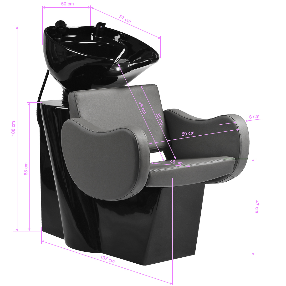 Schamponeringsstol GABBIANO SEWILLA grå