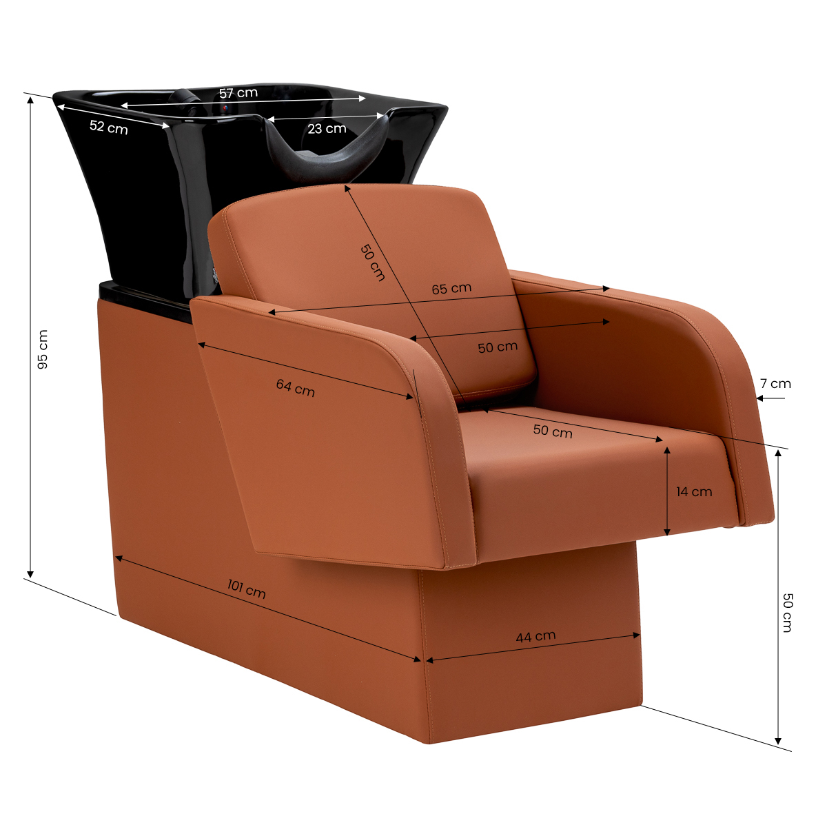 Schamponeringsstol GABBIANO ELDA brun