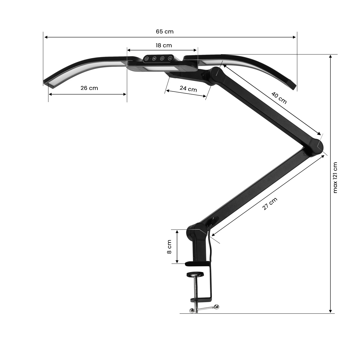 Arbetslampa / bordslampa GLOW L04 24W svart