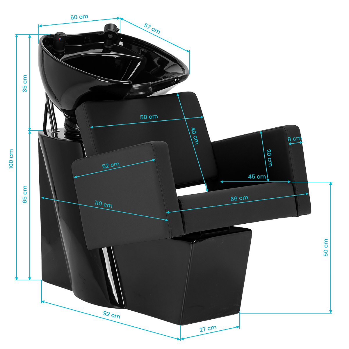 Schamponeringsstol GABBIANO Vitoria svart