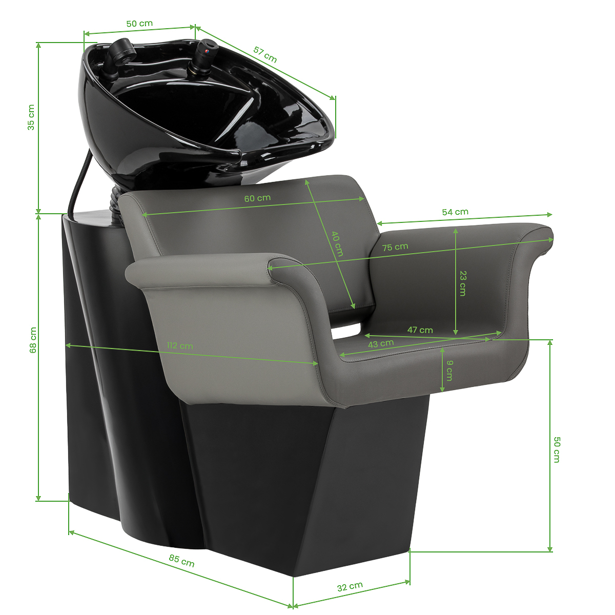 Schamponeringsstol GABBIANO LUCCA grå