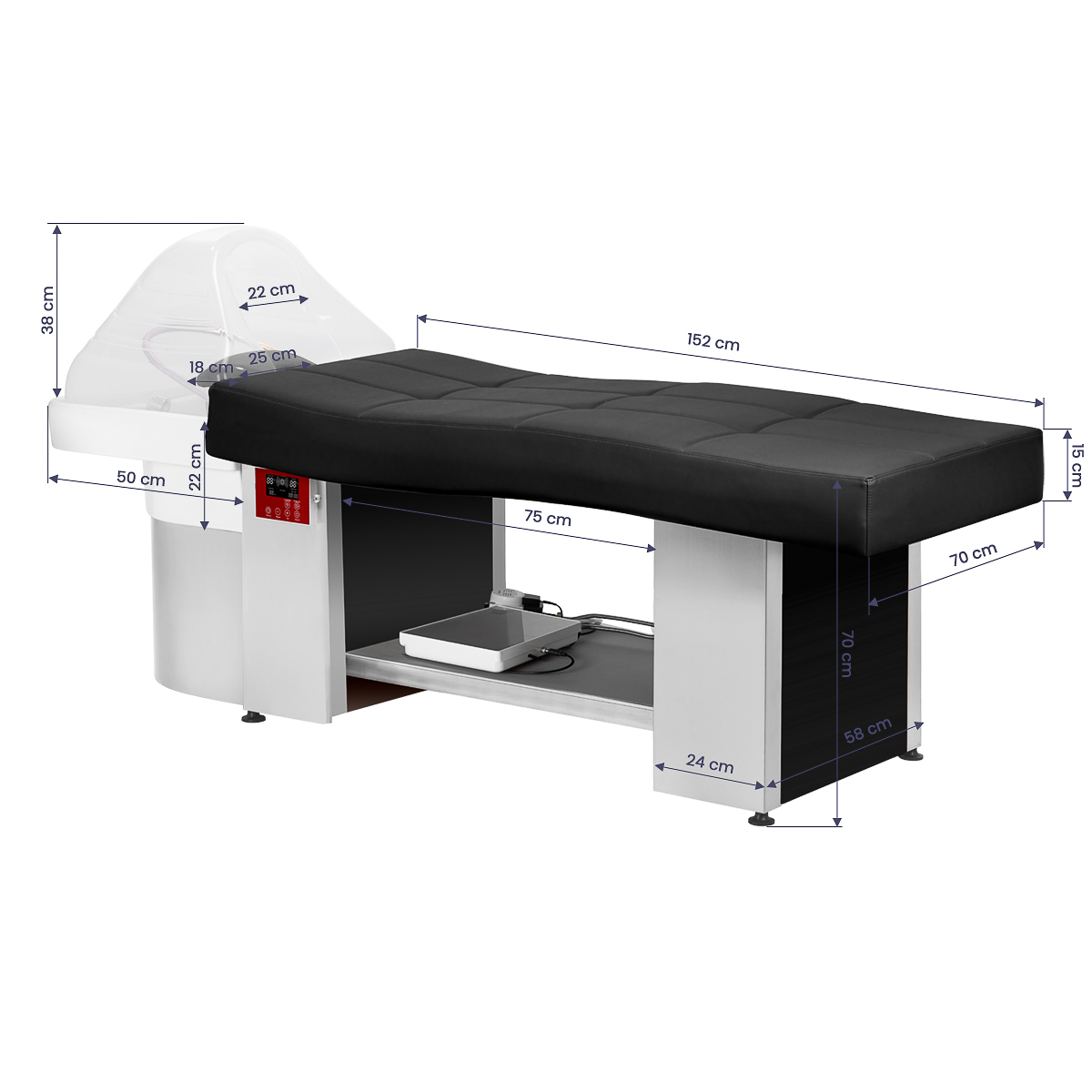 Schamponering / spabänk HAIR SYSTEM HEAD SPA 017 svart