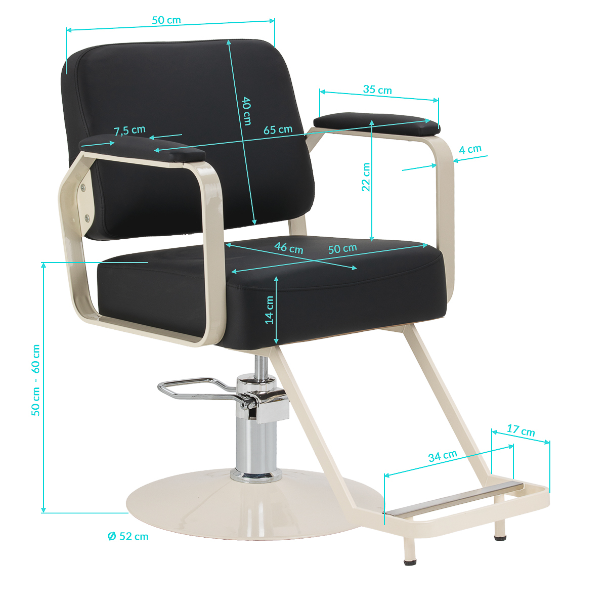 Frisörstol OMEGA Aurora svart