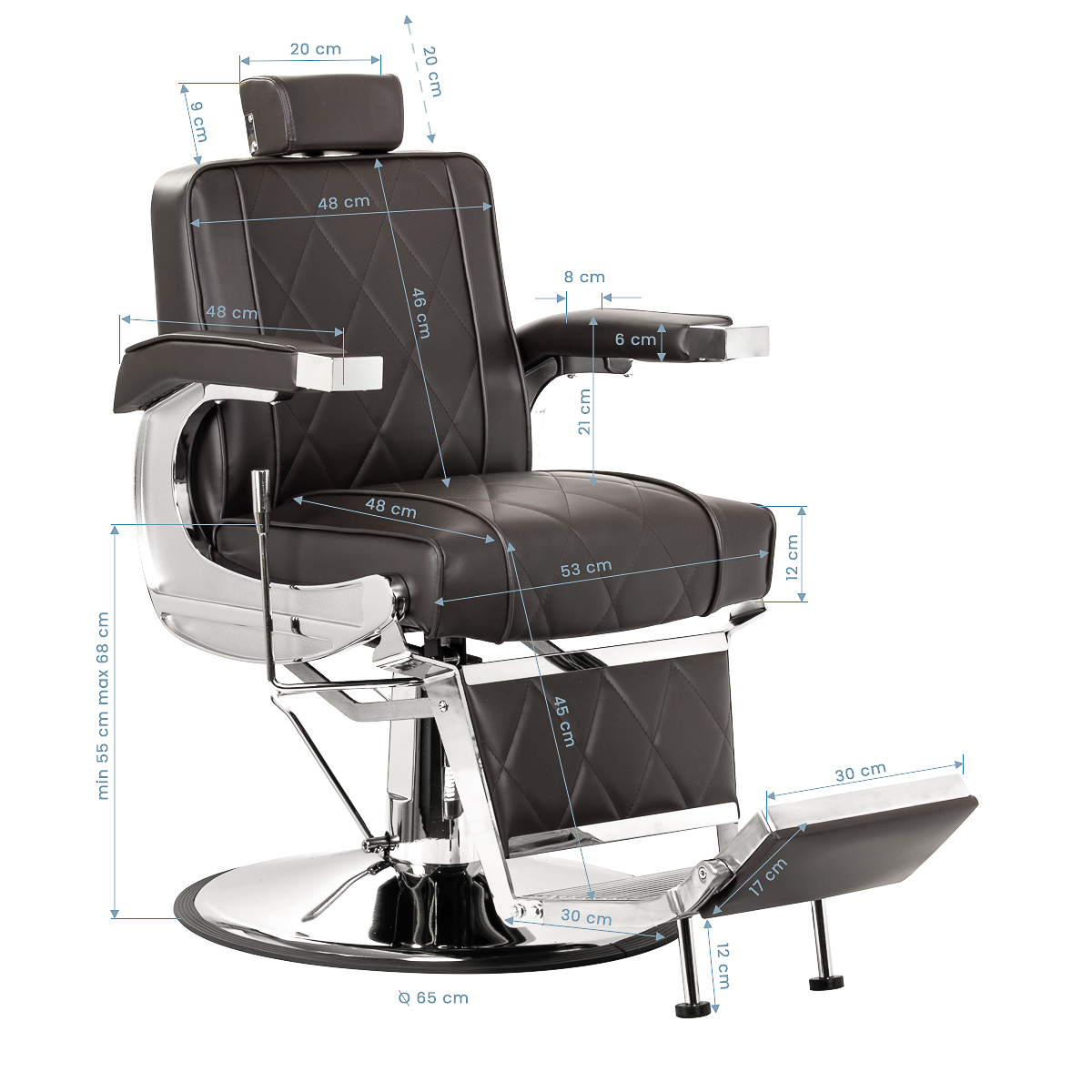 Barberarstol HAIR SYSTEM BM88066 brun