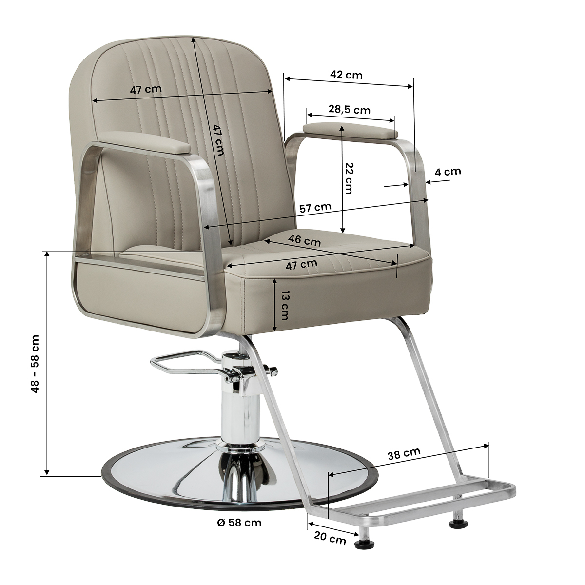 Frisörstol GABBIANO ACRI beige