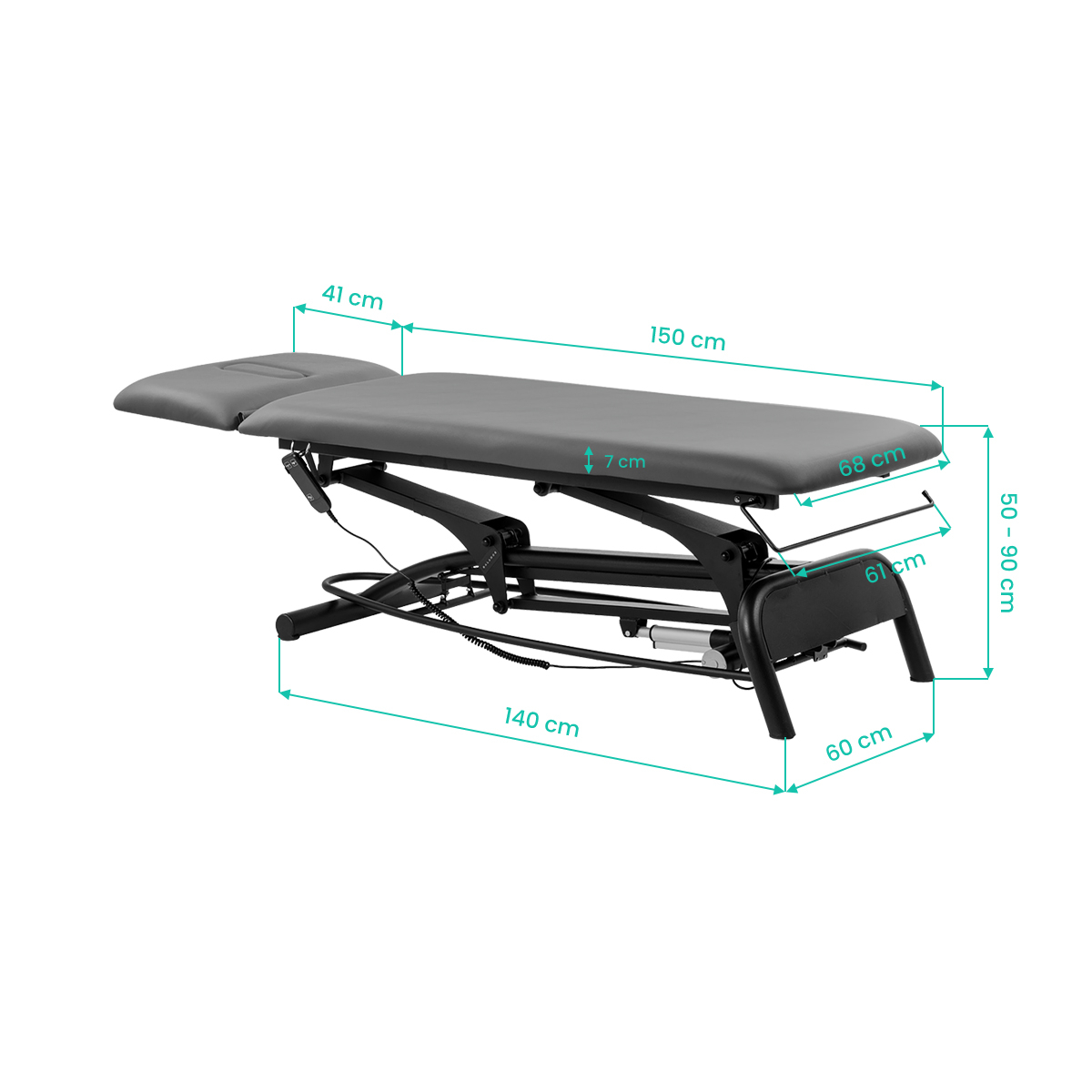 Elektrisk behandlingssäng / massagebänk Balance Novus 2 grå