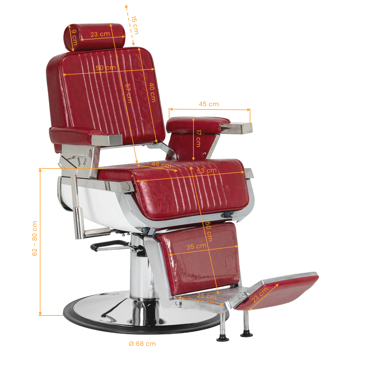 Barberarstol HAIR SYSTEM ROYAL X röd