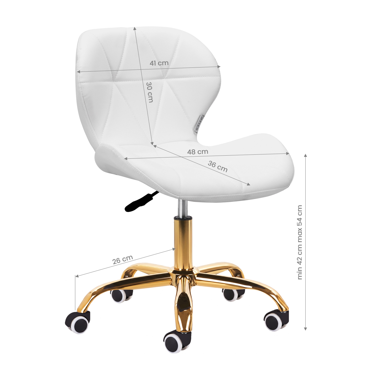 Arbetsstol / kundstol QS-06 GOLD vit